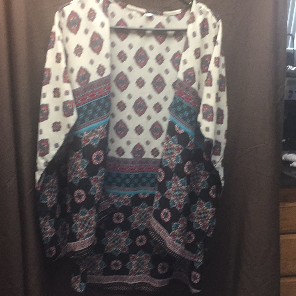 Multi colored bohemian duster.